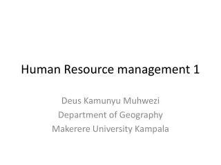 Human Resource management 1