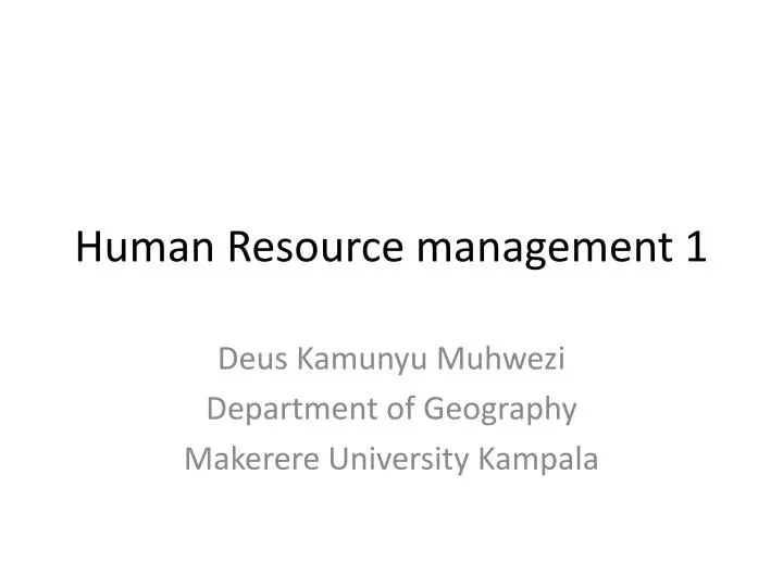 human resource management 1