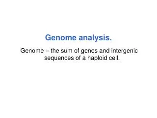 Genome analysis.