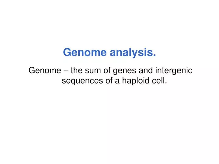 genome analysis