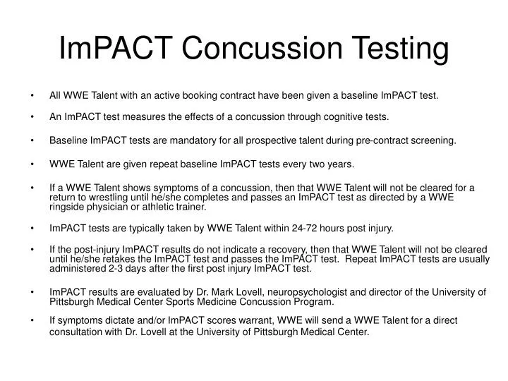 impact concussion testing