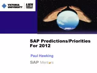 SAP Predictions/Priorities For 2012