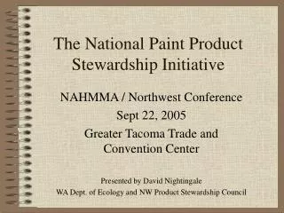 The National Paint Product Stewardship Initiative