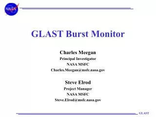 GLAST Burst Monitor