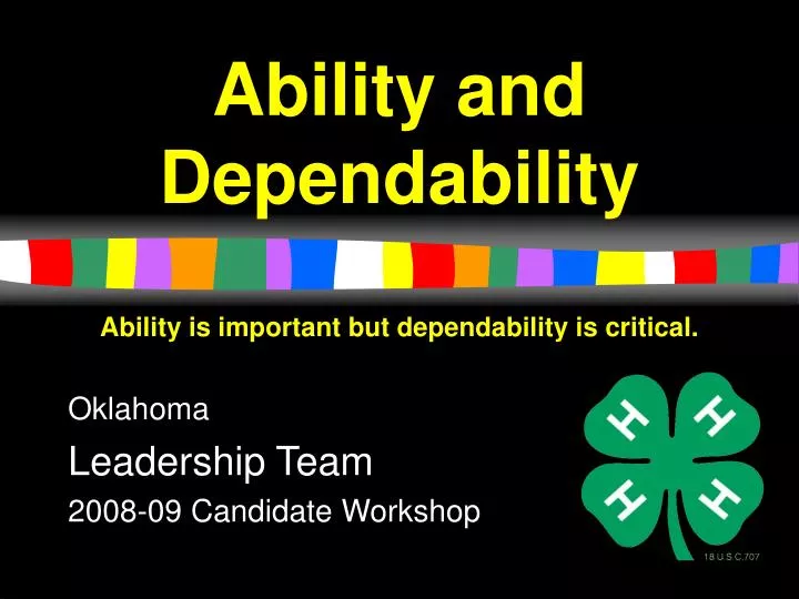 ability and dependability