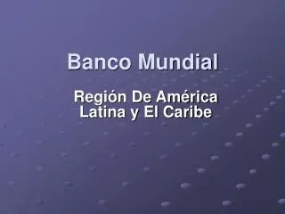 banco mundial