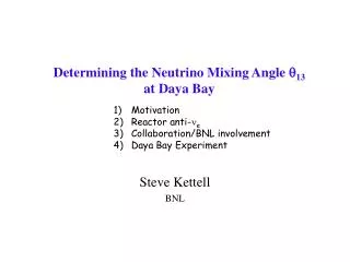 Determining the Neutrino Mixing Angle ? 13 at Daya Bay