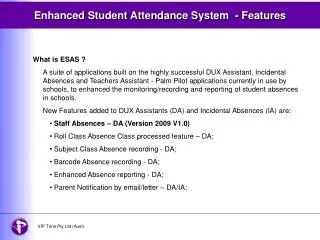 Enhanced Student Attendance System - Features