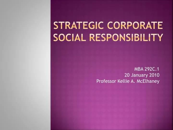 strategic corporate social responsibility