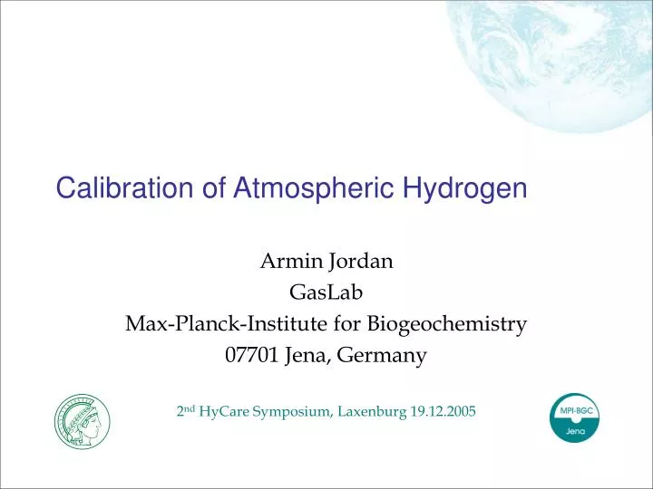 calibration of atmospheric hydrogen