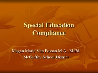 Special Education Compliance