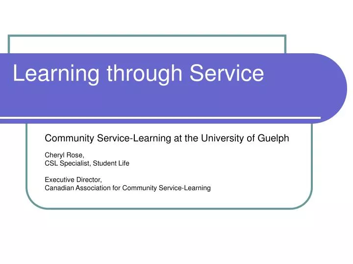 learning through service