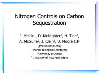 Nitrogen Controls on Carbon Sequestration