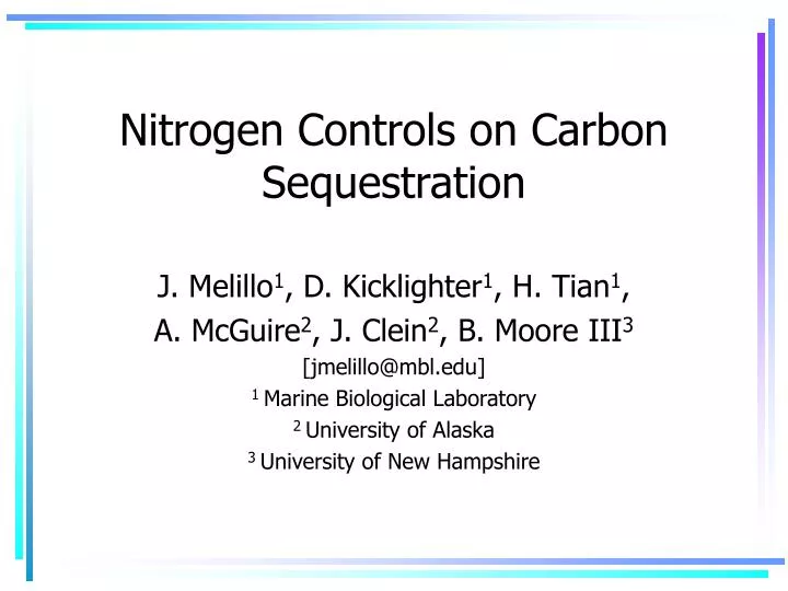 nitrogen controls on carbon sequestration