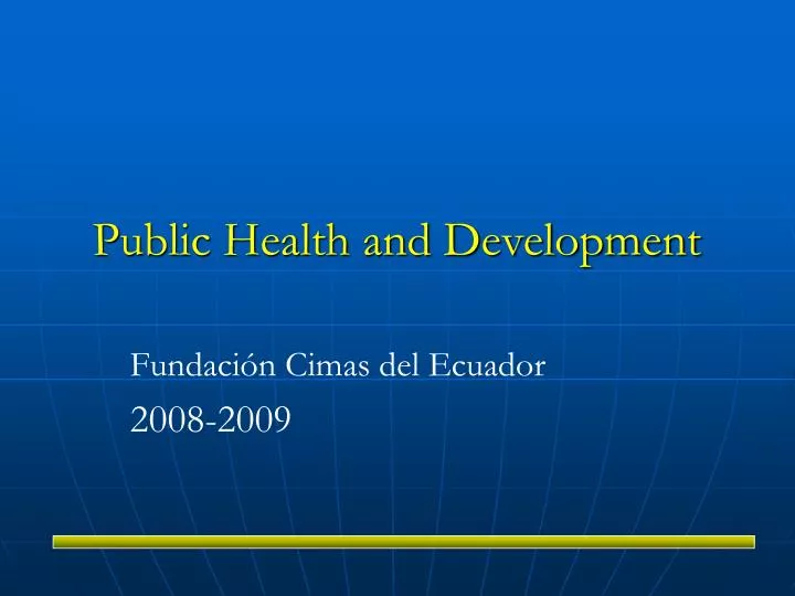 public health and development