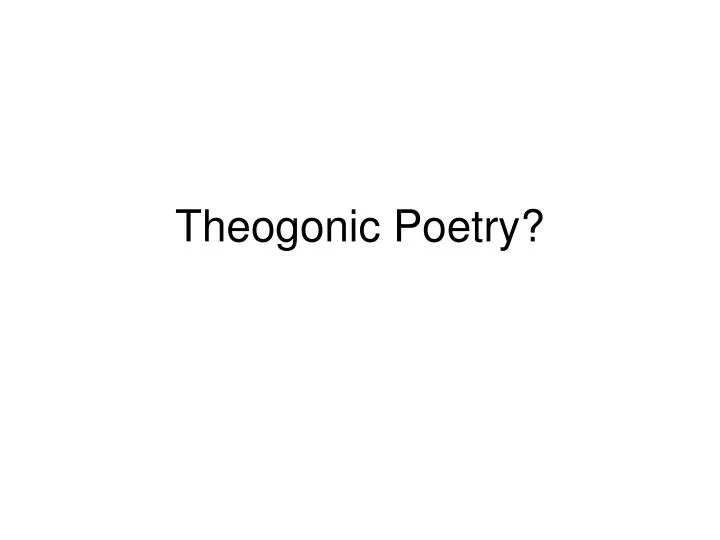 theogonic poetry