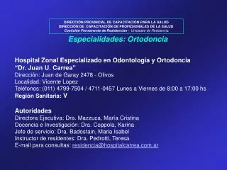 DIRECCIÓN PROVINCIAL DE CAPACITACIÓN PARA LA SALUD DIRECCIÓN DE CAPACITACIÓN DE PROFESIONALES DE LA SALUD