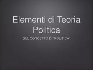 Elementi di Teoria Politica