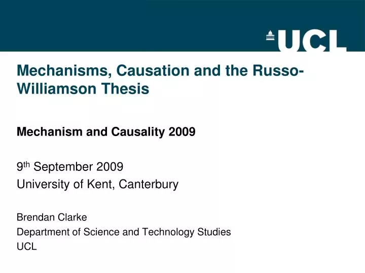 mechanisms causation and the russo williamson thesis