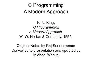 C Programming A Modern Approach