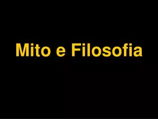 mito e filosofia
