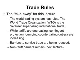 Trade Rules