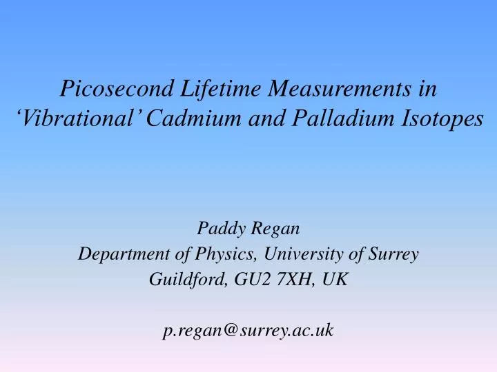 picosecond lifetime measurements in vibrational cadmium and palladium isotopes