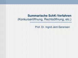 Summarische SchK-Verfahren ( Konkurseröffnung, Rechtsöffnung, etc.)