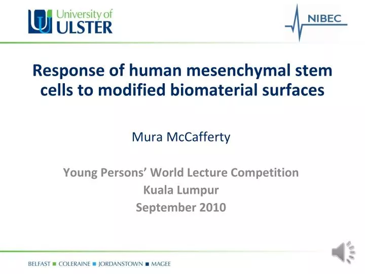 response of human mesenchymal stem cells to modified biomaterial surfaces