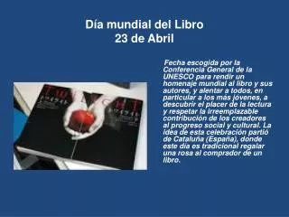 Día mundial del Libro 23 de Abril