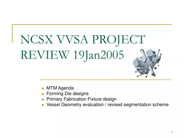 ncsx vvsa project review 19jan2005