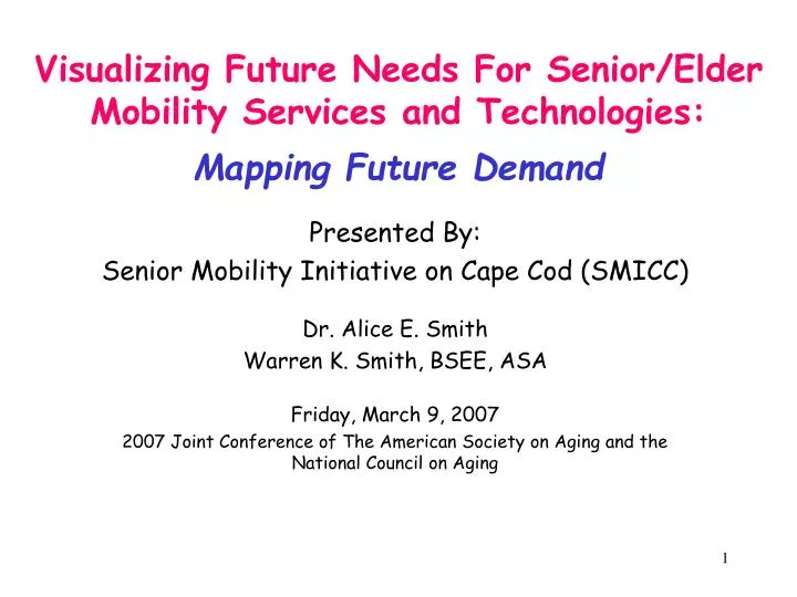 visualizing future needs for senior elder mobility services and technologies mapping future demand