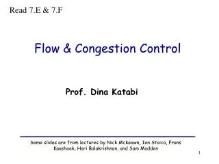 Flow &amp; Congestion Control