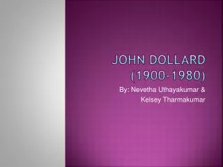 John Dollard (1900-1980)