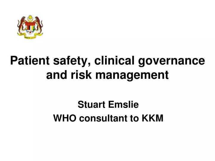 patient safety clinical governance and risk management