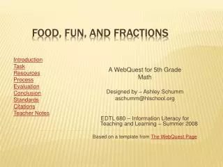 Food, Fun, and Fractions