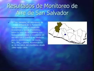Resultados de Monitoreo de Aire de San Salvador