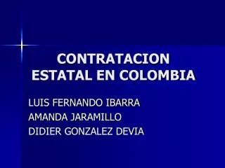CONTRATACION ESTATAL EN COLOMBIA