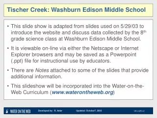 Tischer Creek: Washburn Edison Middle School