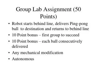 Group Lab Assignment (50 Points)