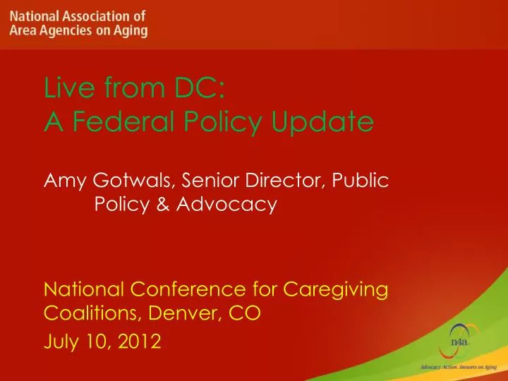 live from dc a federal policy update
