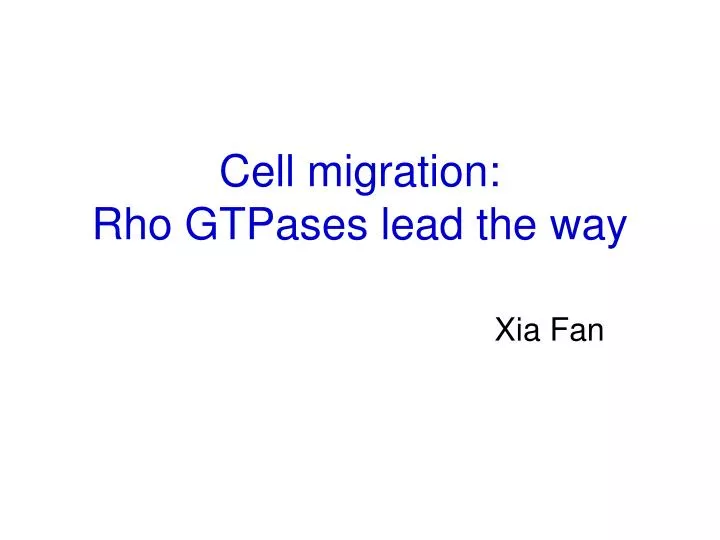 cell migration rho gtpases lead the way