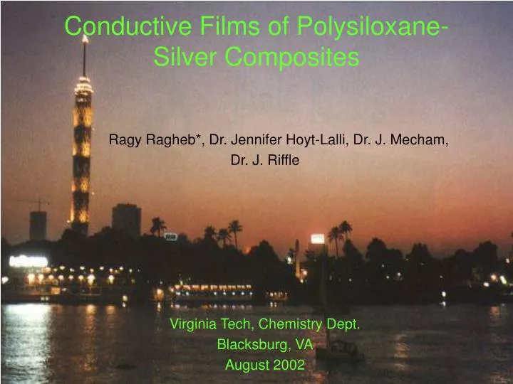 conductive films of polysiloxane silver composites