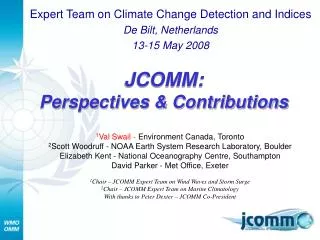 JCOMM: Perspectives &amp; Contributions