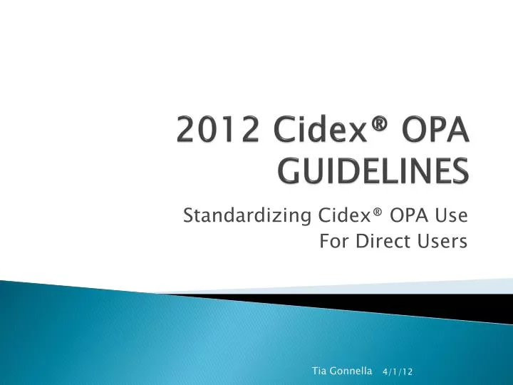 2012 cidex opa guidelines