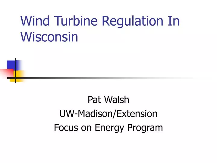 wind turbine regulation in wisconsin