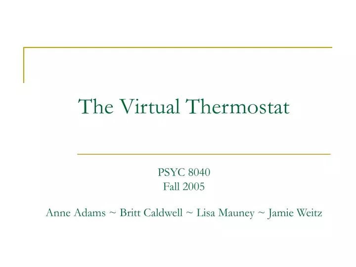 the virtual thermostat