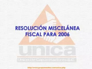 resoluci n miscel nea fiscal para 2006