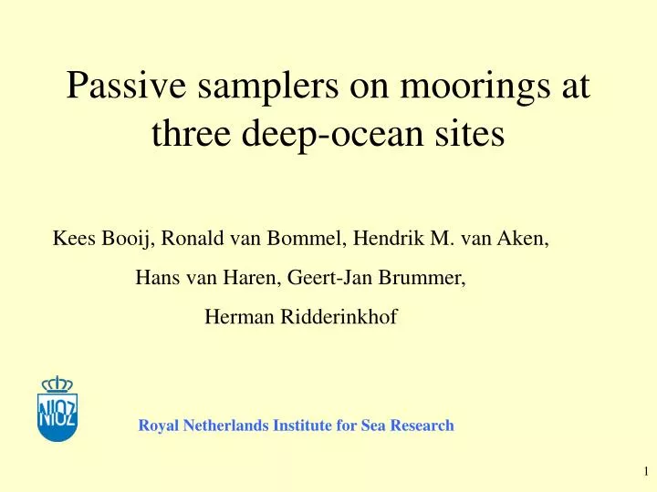 passive samplers on moorings at three deep ocean sites