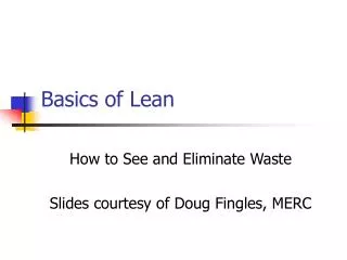 Basics of Lean